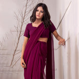 Stitched Luxury Chiffon Saree