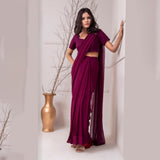 Stitched Luxury Chiffon Saree