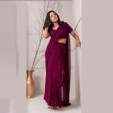 Stitched Luxury Chiffon Saree