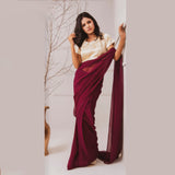 Stitched Luxury Chiffon Saree
