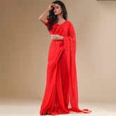 Stitched Luxury Chiffon Saree