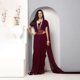 Stitched Luxury Chiffon Saree