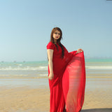 Stitched Luxury Chiffon Saree