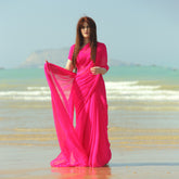 Stitched Luxury Chiffon Saree