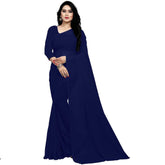 Stitched Luxury Chiffon Saree