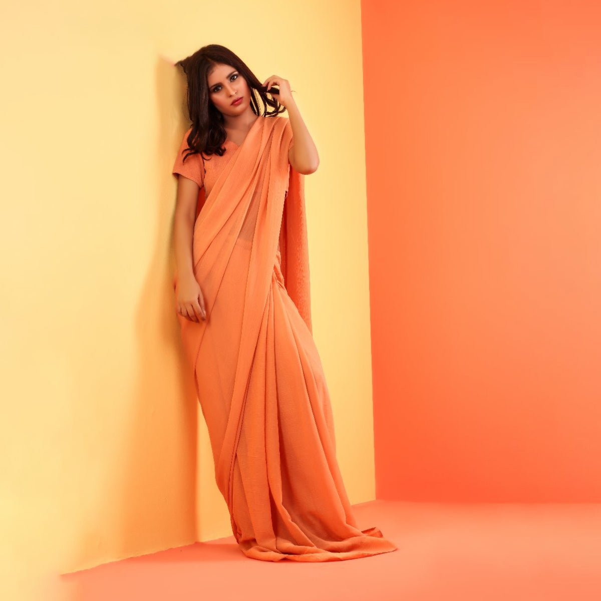 Stitched Luxury Chiffon Saree