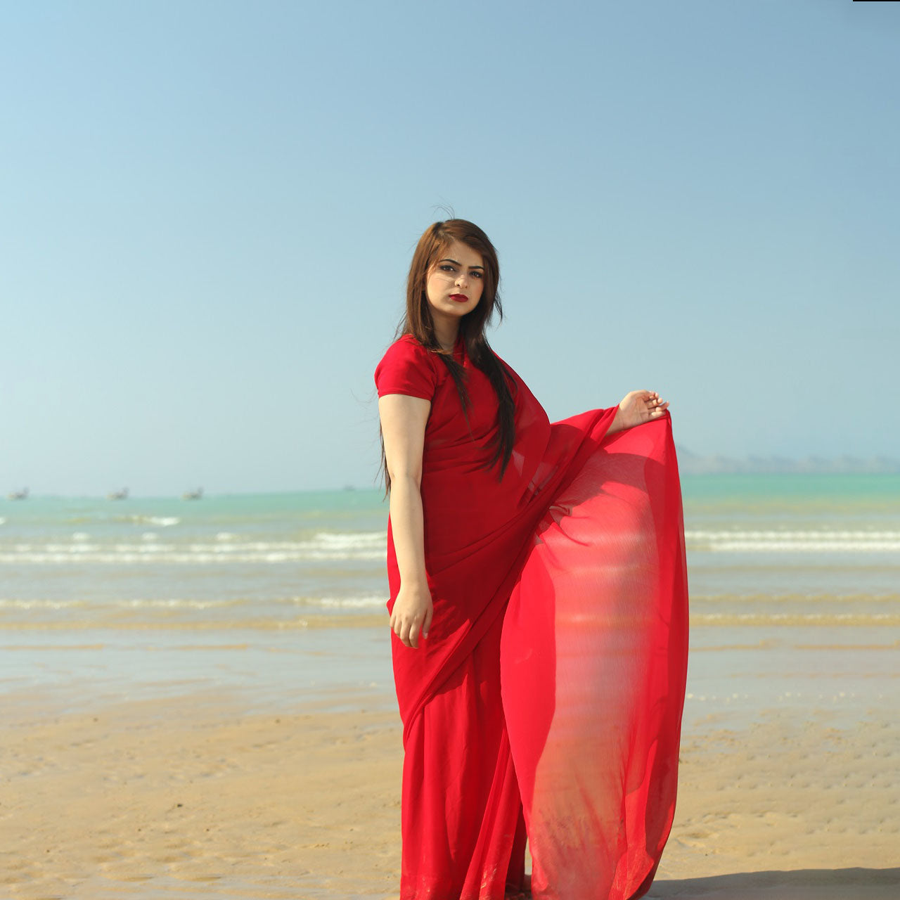 Stitched Luxury Chiffon Saree