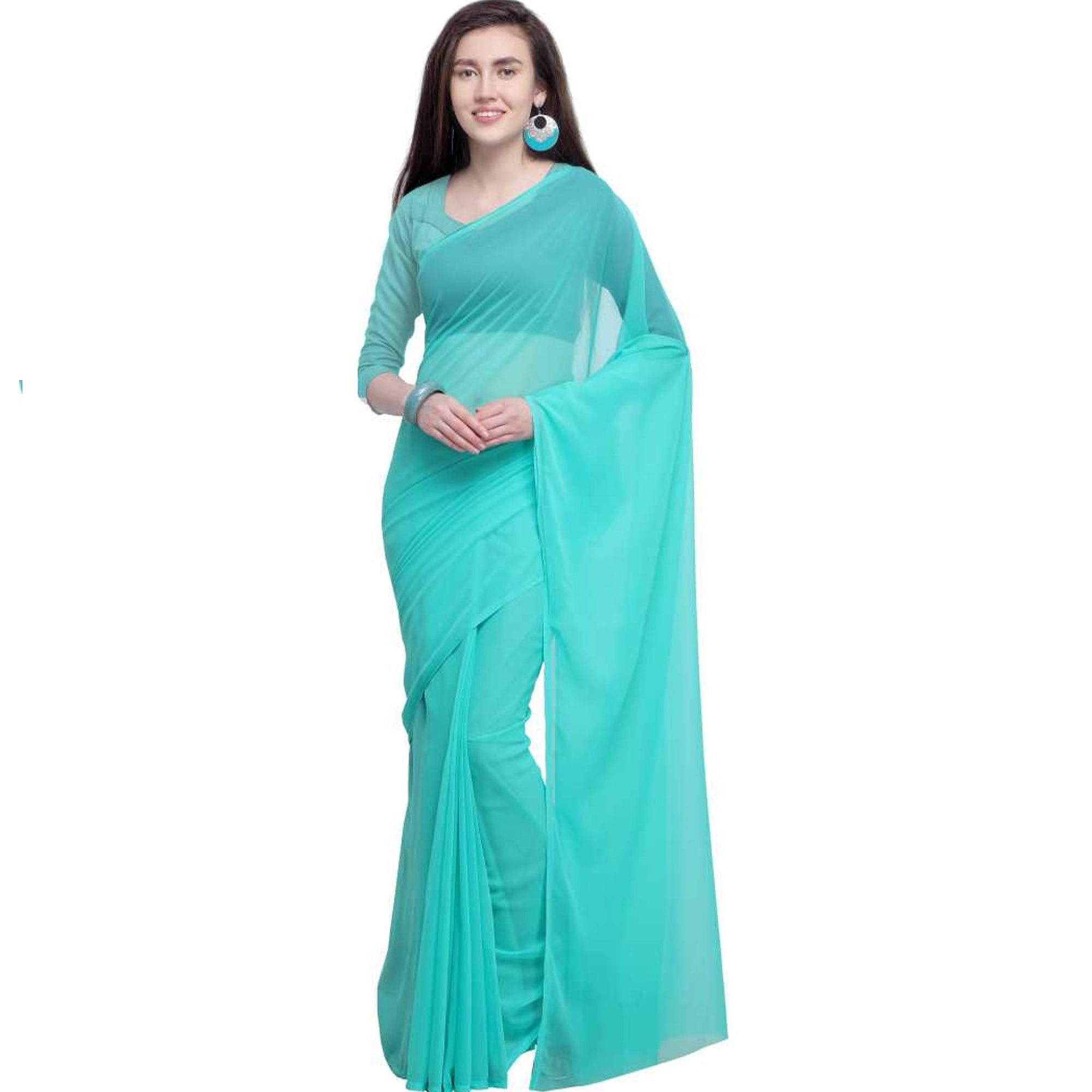Stitched Luxury Chiffon Saree