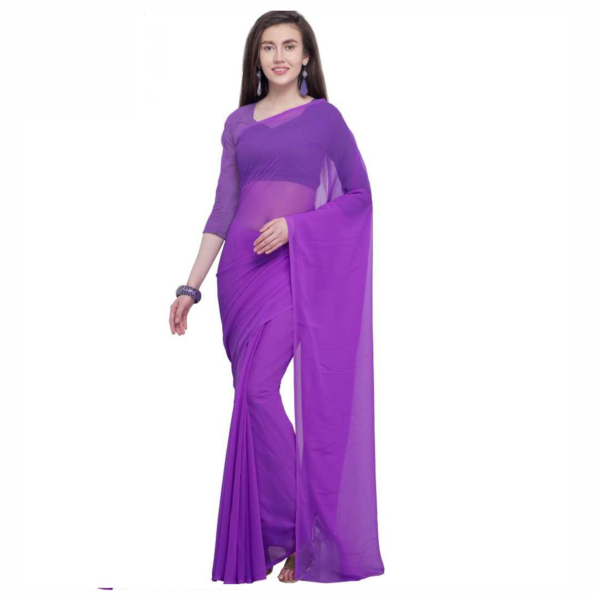 Stitched Luxury Chiffon Saree