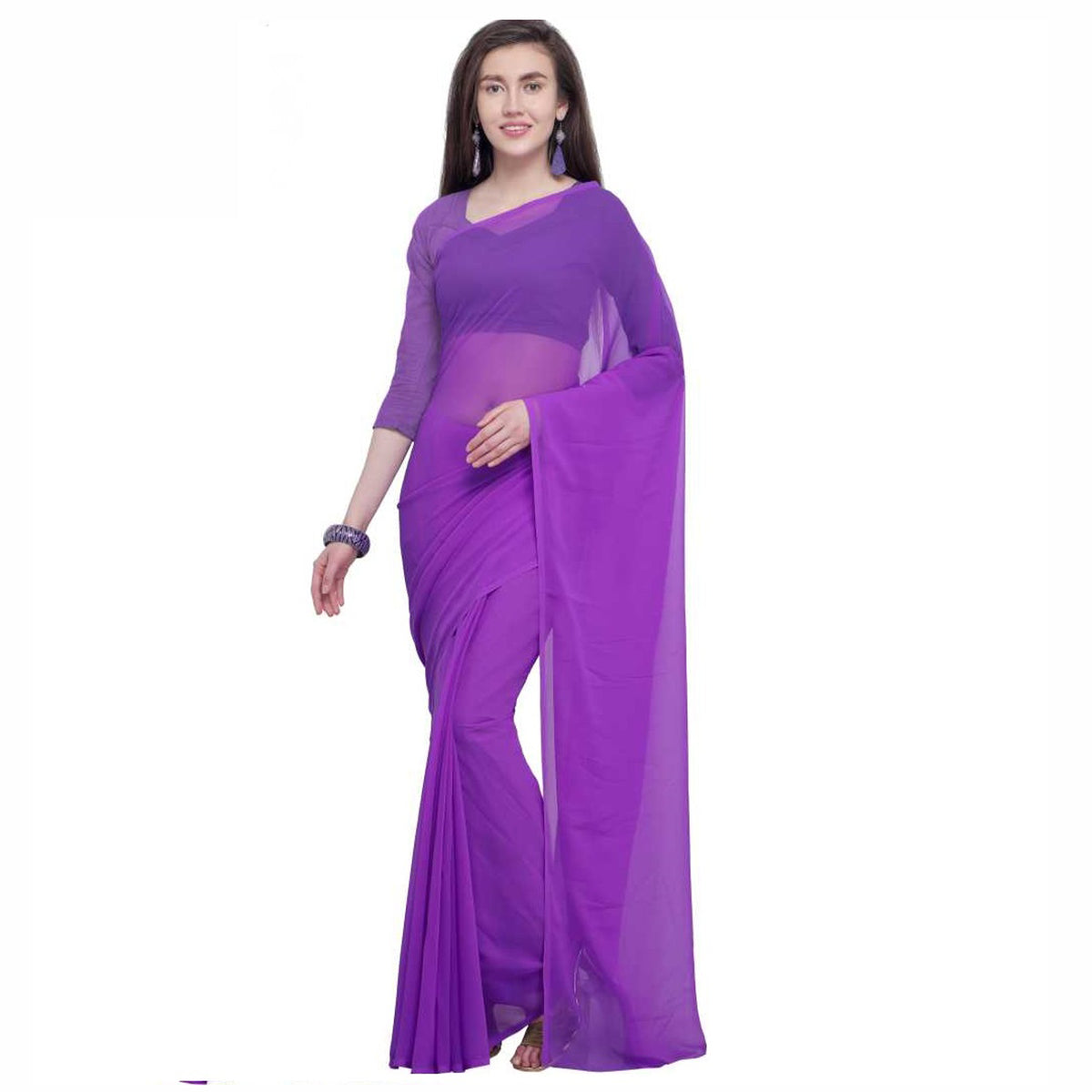 Stitched Luxury Chiffon Saree