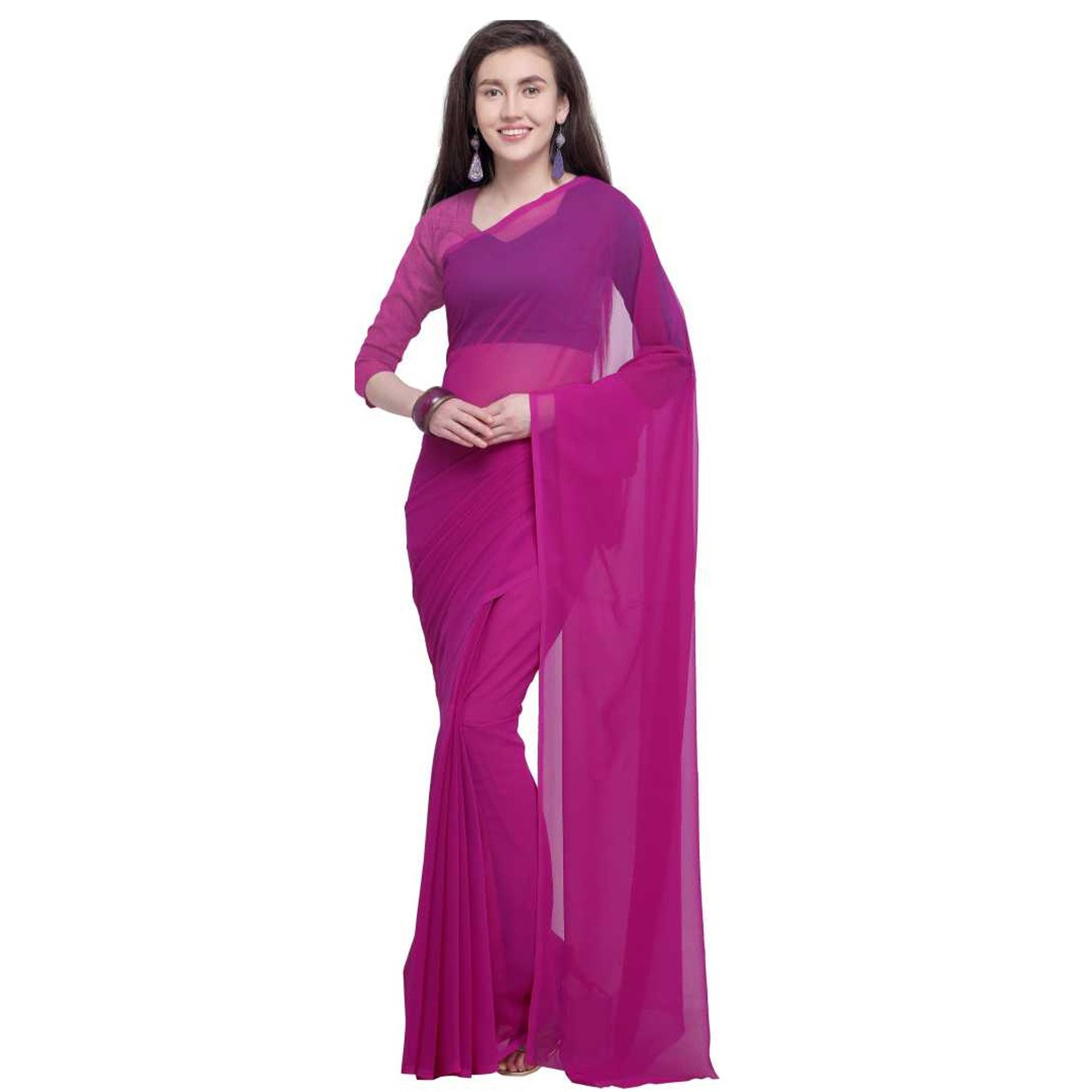 Stitched Luxury Chiffon Saree