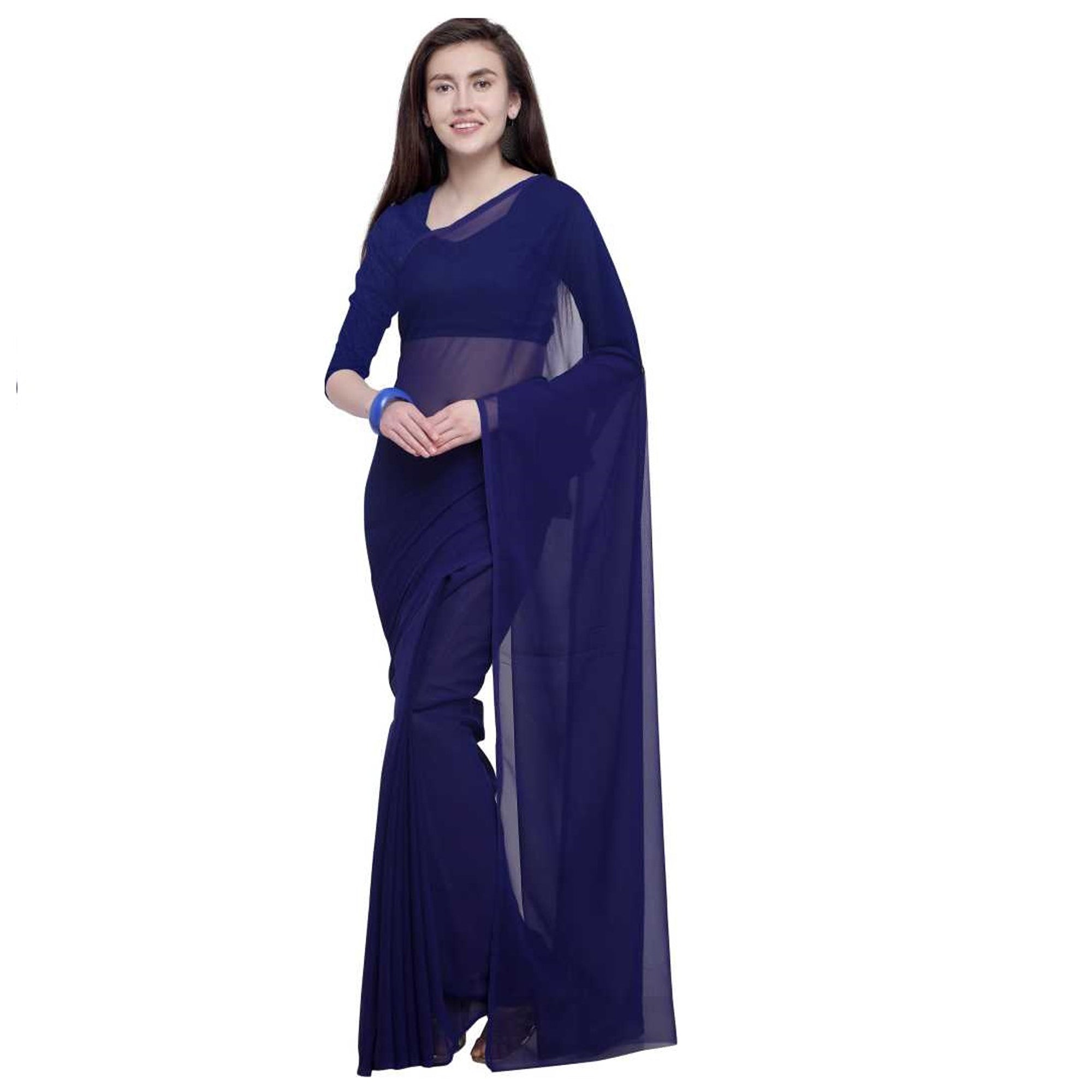 Stitched Luxury Chiffon Saree