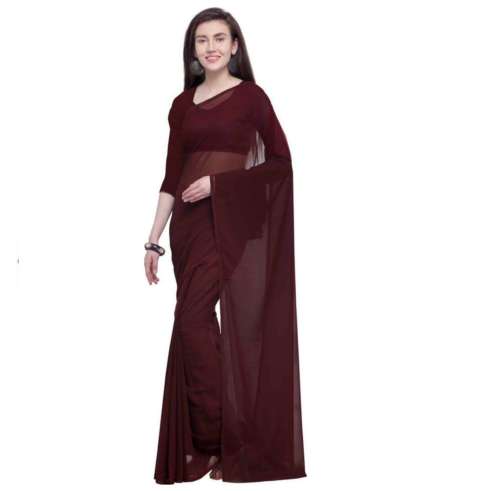 Stitched Luxury Chiffon Saree