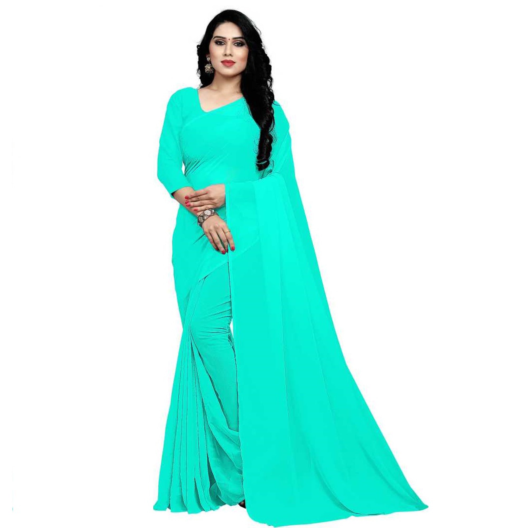 Stitched Luxury Chiffon Saree