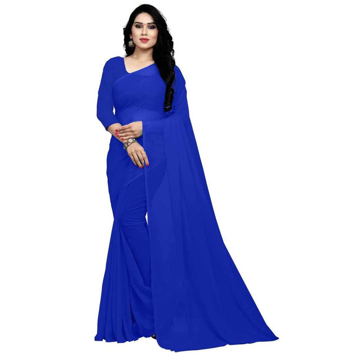 Stitched Luxury Chiffon Saree