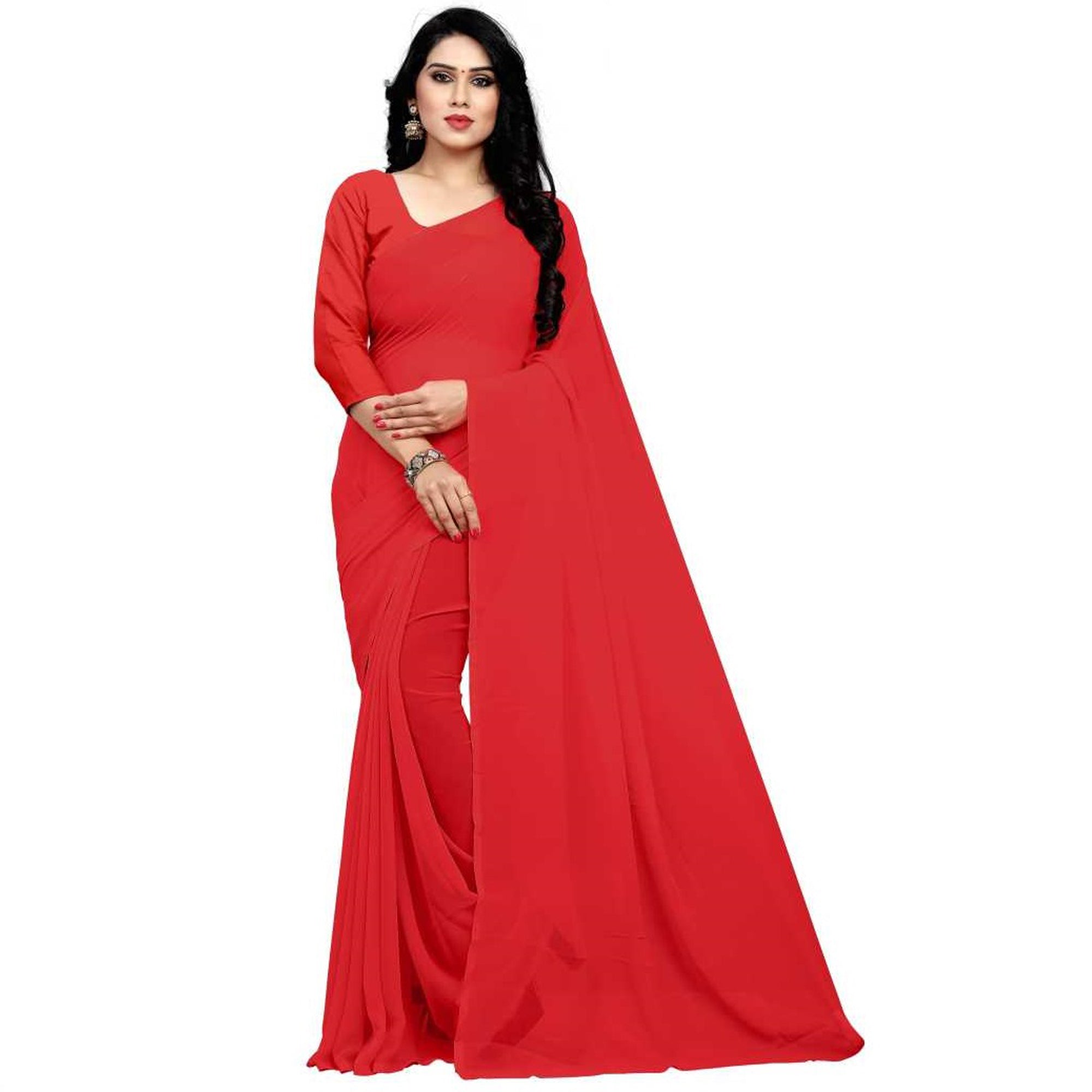 Stitched Luxury Chiffon Saree