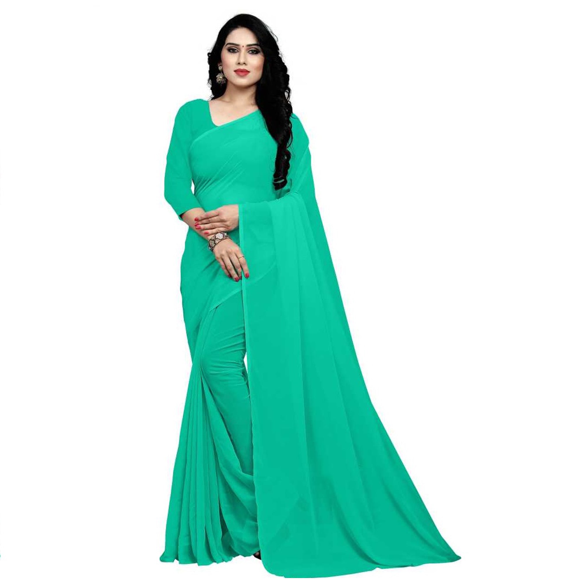 Stitched Luxury Chiffon Saree