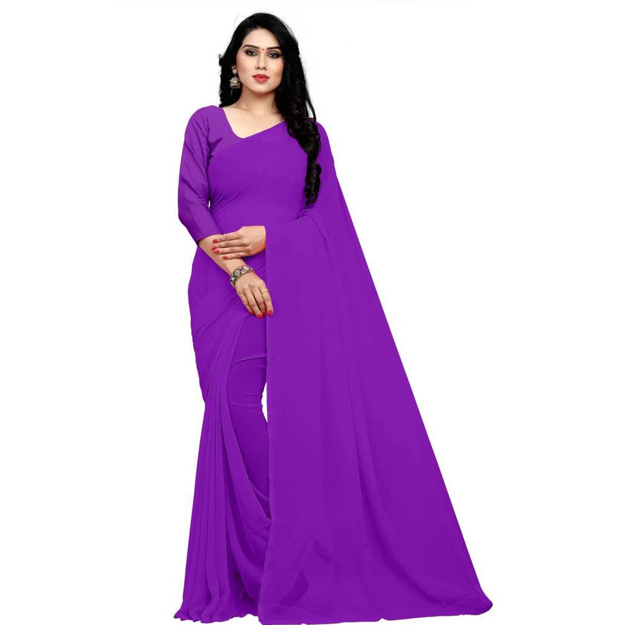 Stitched Luxury Chiffon Saree