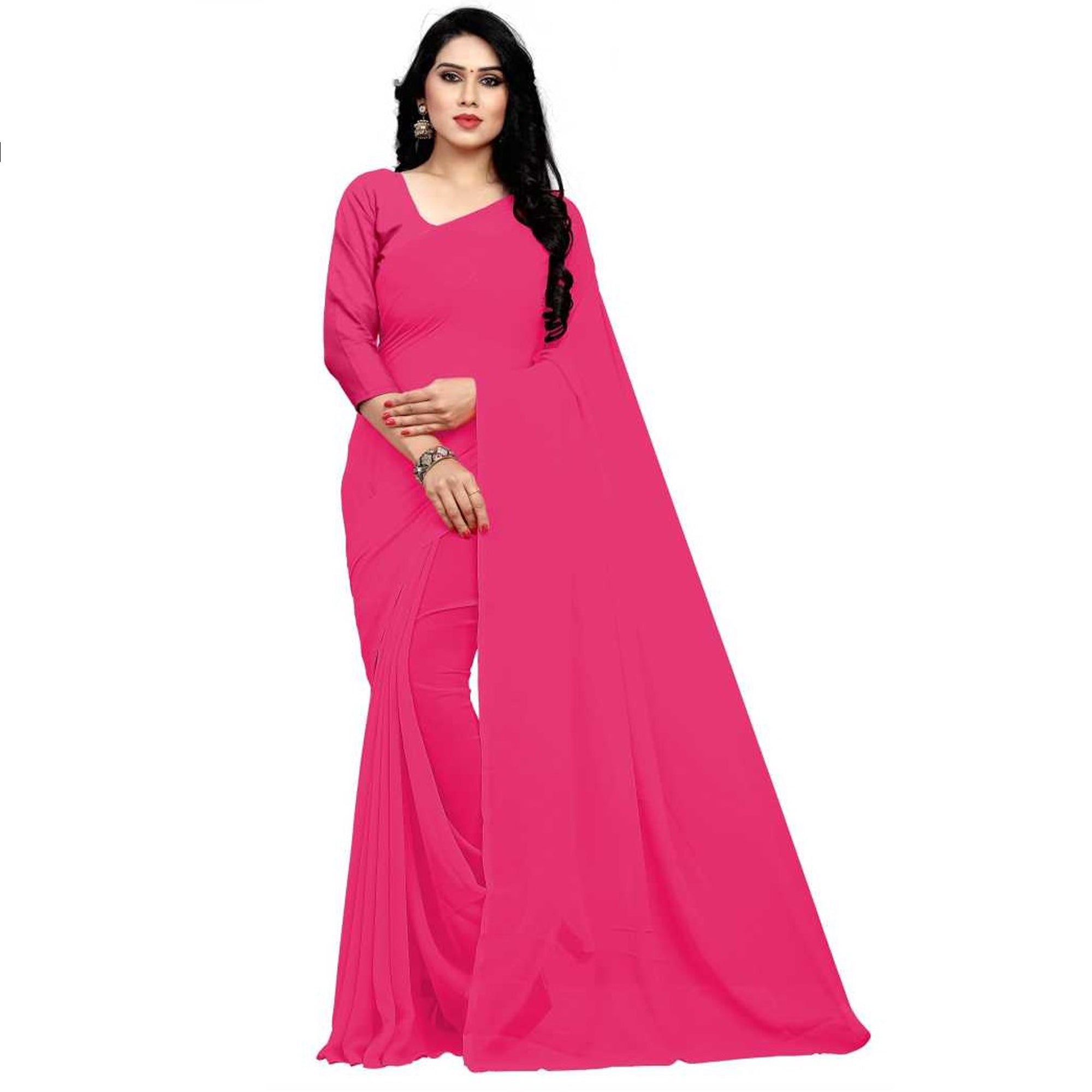 Stitched Luxury Chiffon Saree