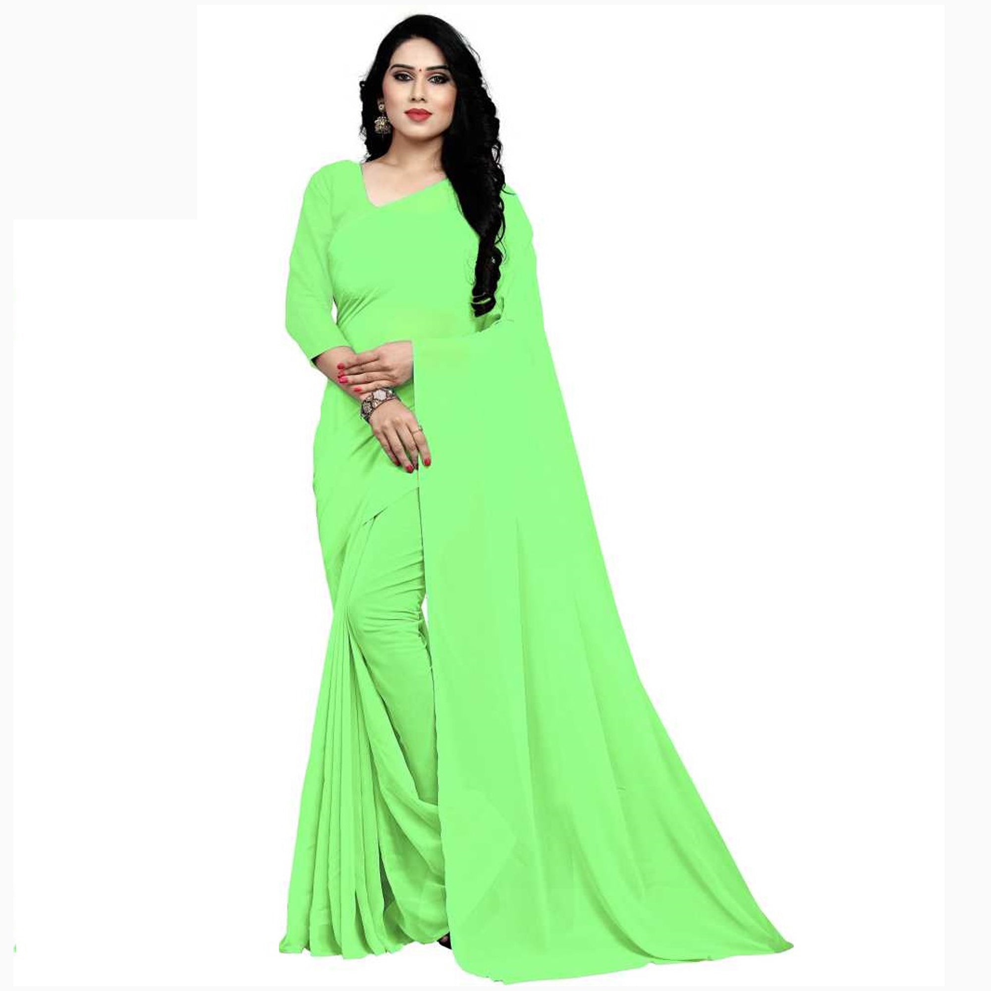 Stitched Luxury Chiffon Saree