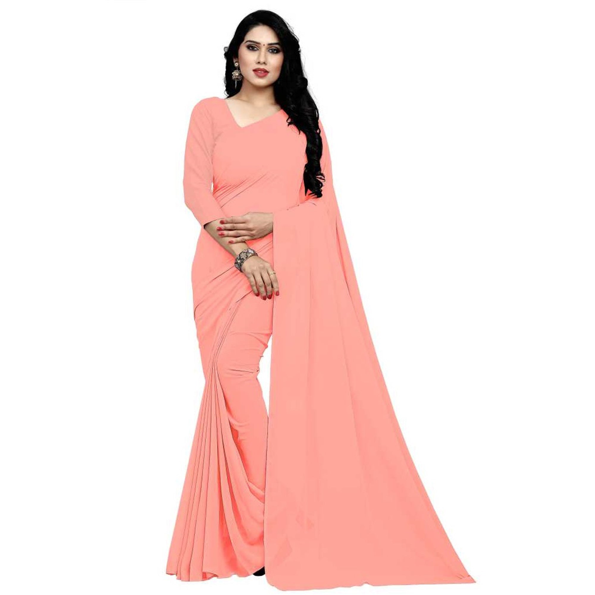 Stitched Luxury Chiffon Saree