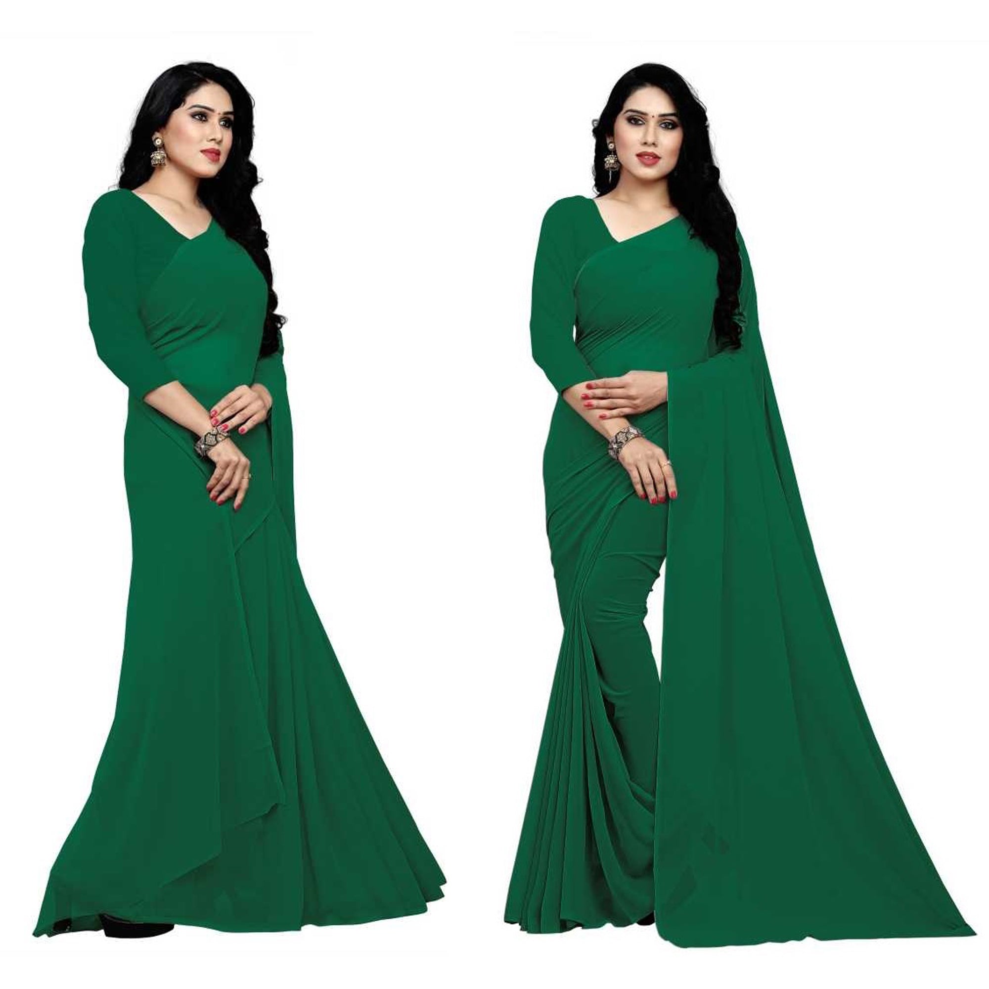 Stitched Luxury Chiffon Saree