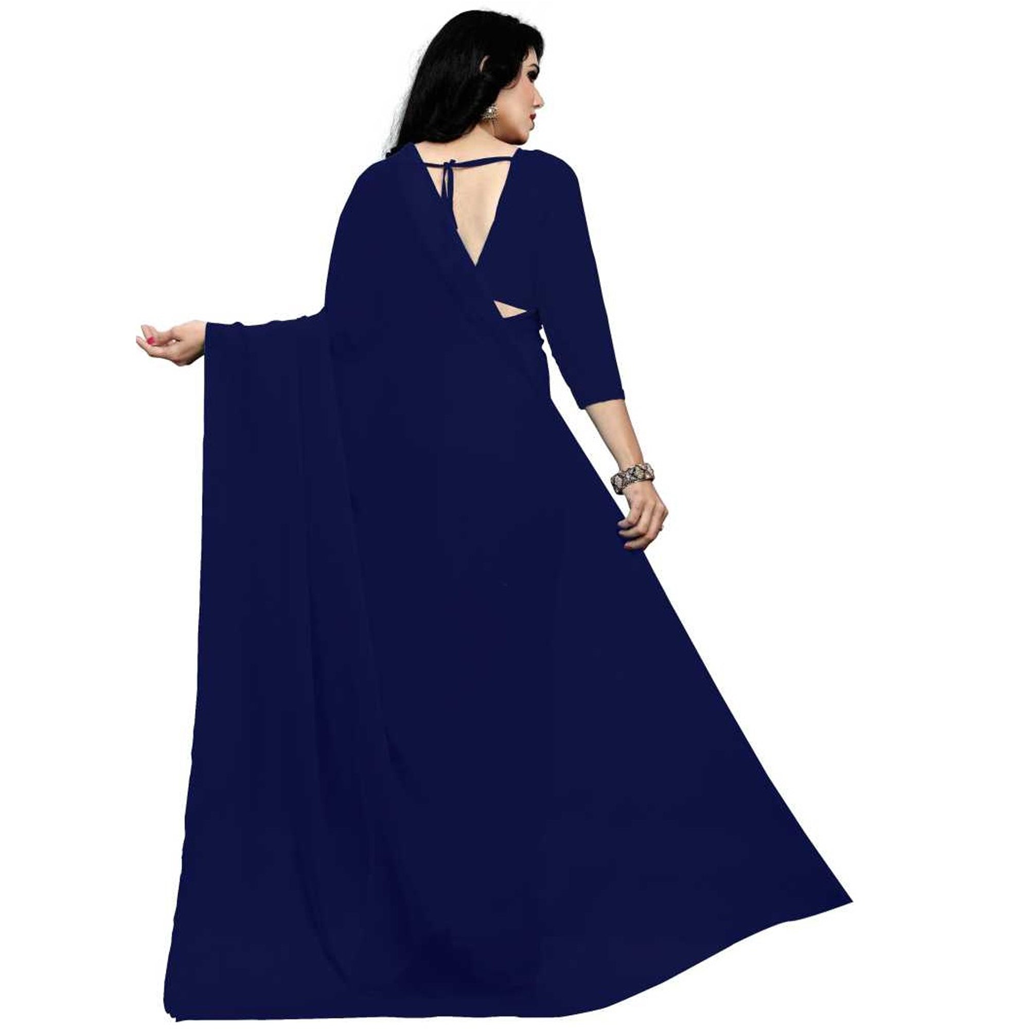 Stitched Luxury Chiffon Saree