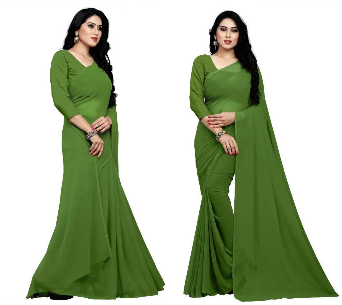 Stitched Luxury Chiffon Saree
