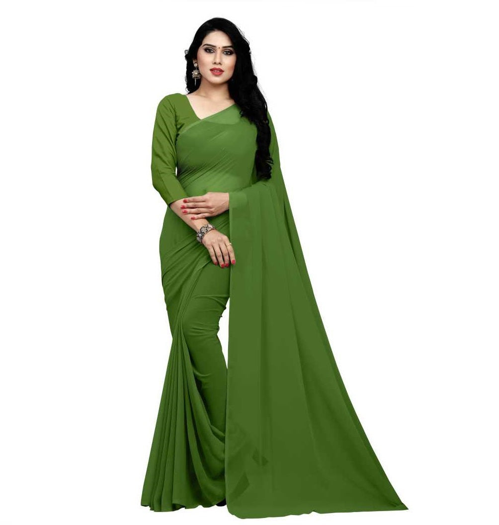 Stitched Luxury Chiffon Saree