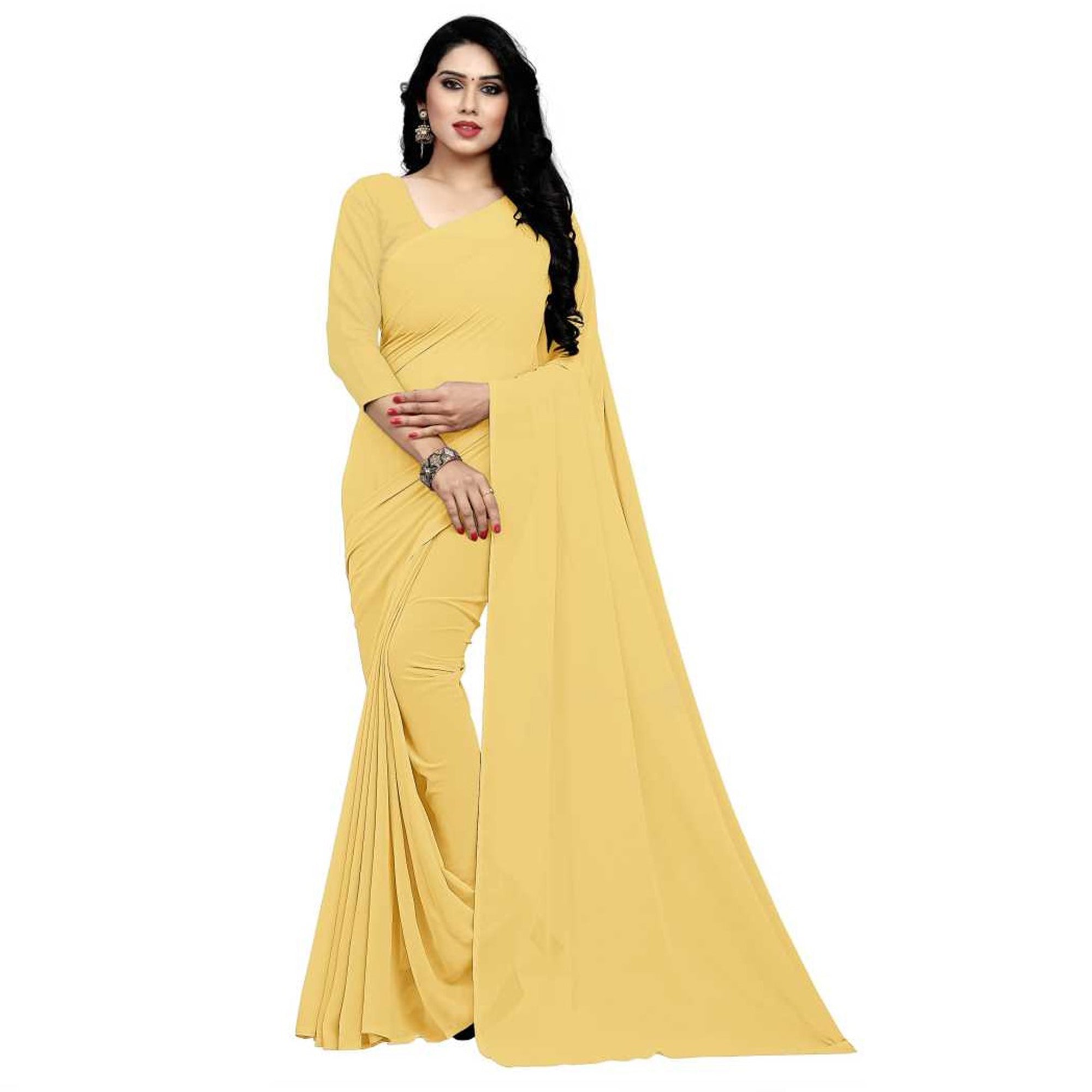 Stitched Luxury Chiffon Saree