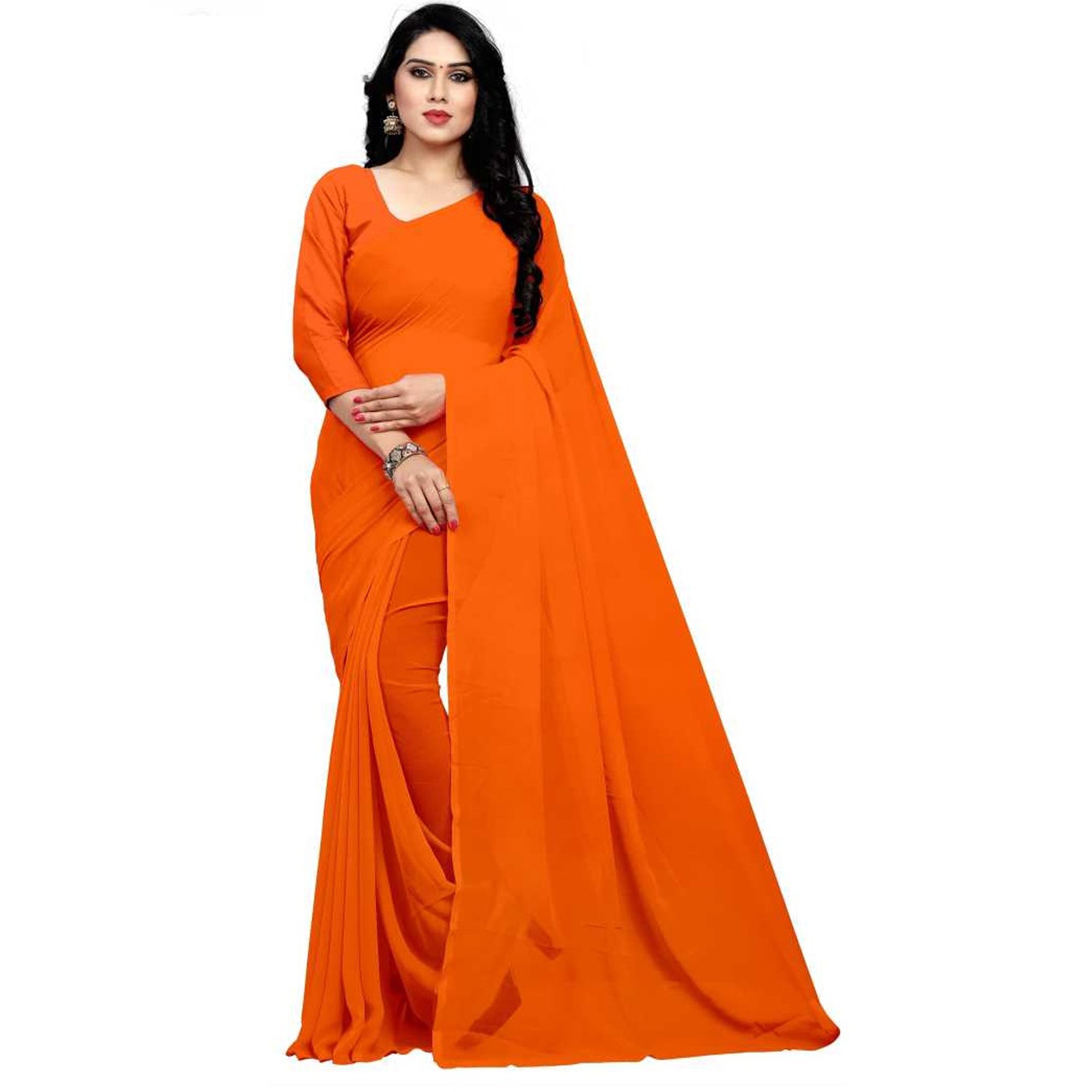 Stitched Luxury Chiffon Saree