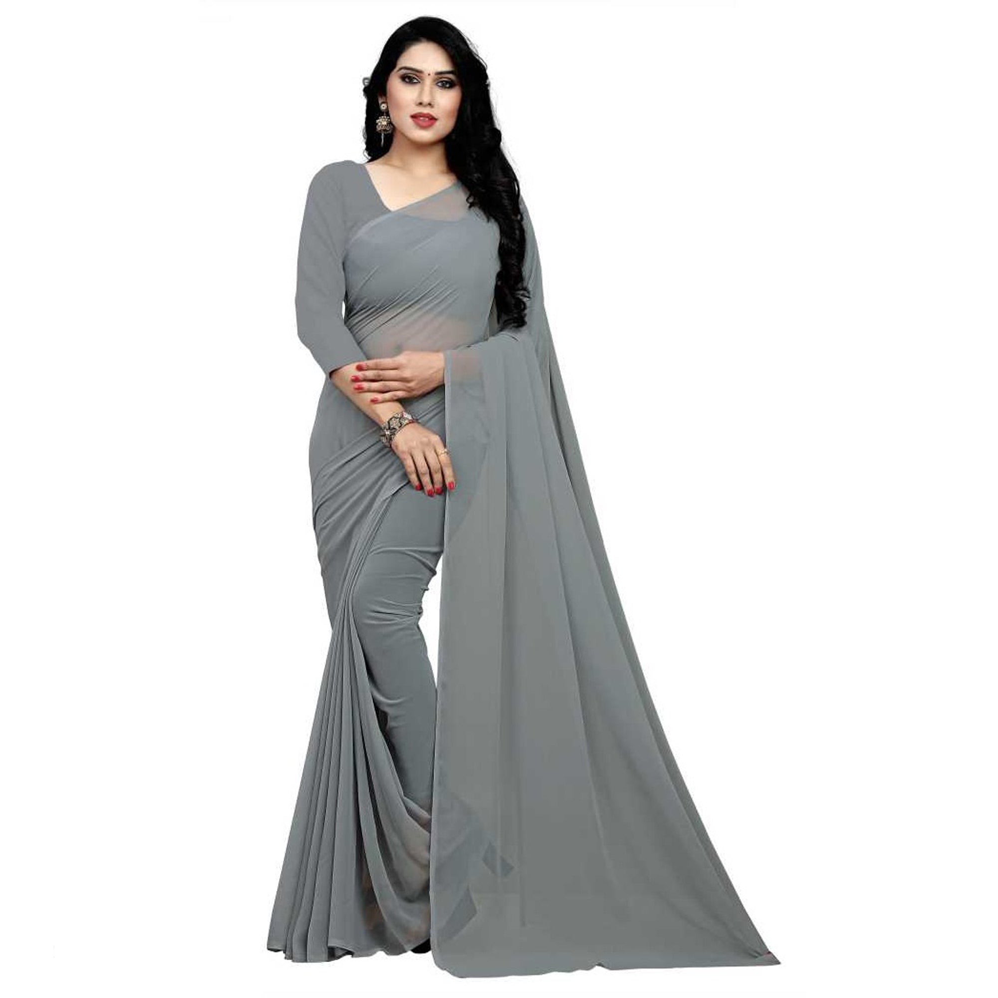 Stitched Luxury Chiffon Saree