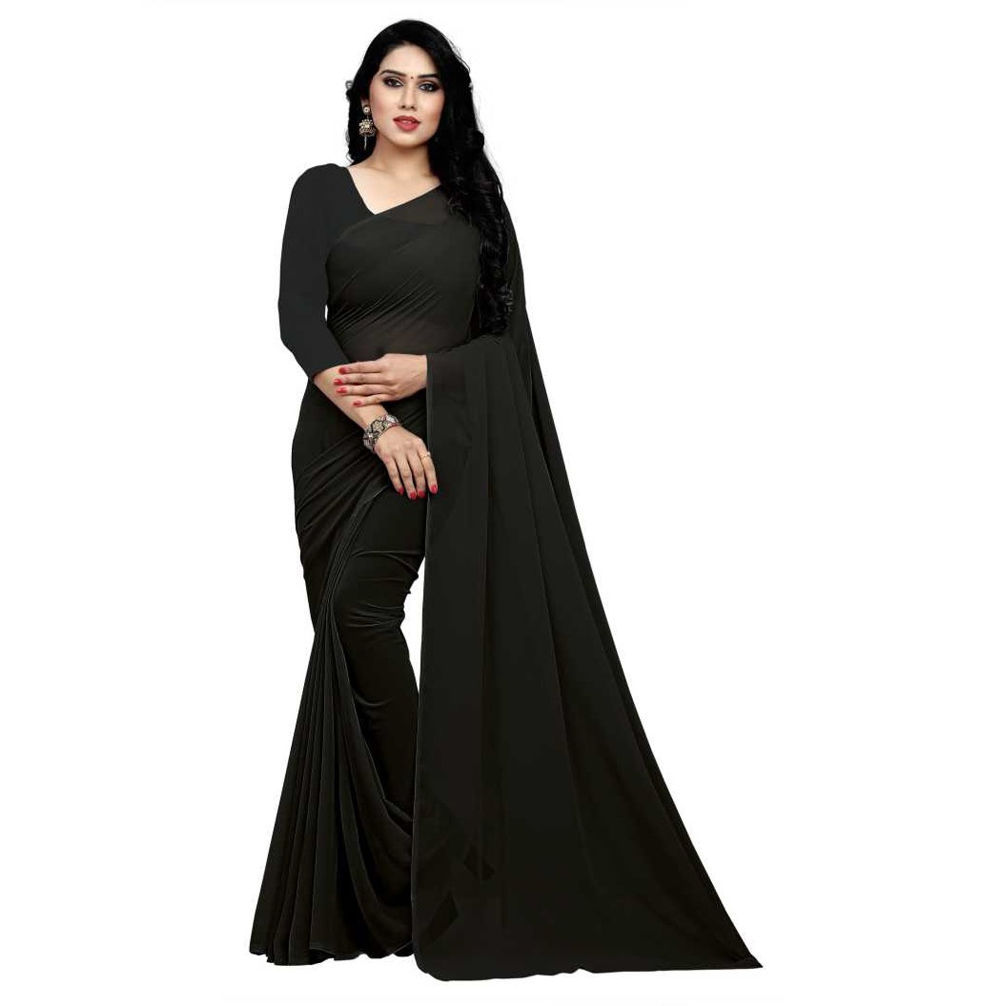 Stitched Luxury Chiffon Saree