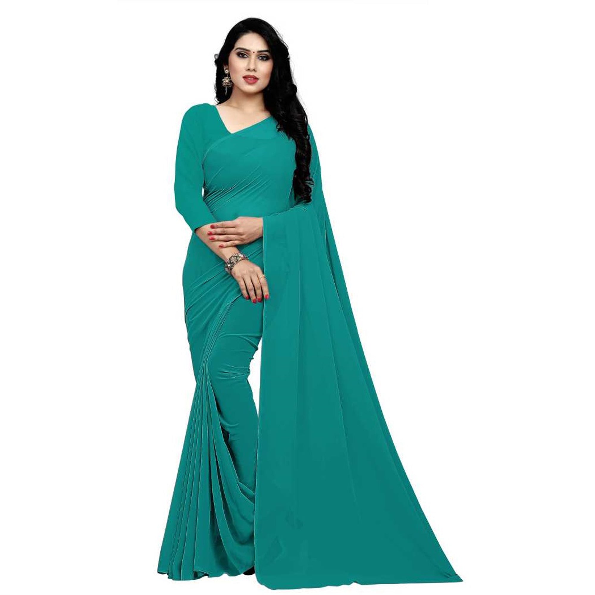 Stitched Luxury Chiffon Saree