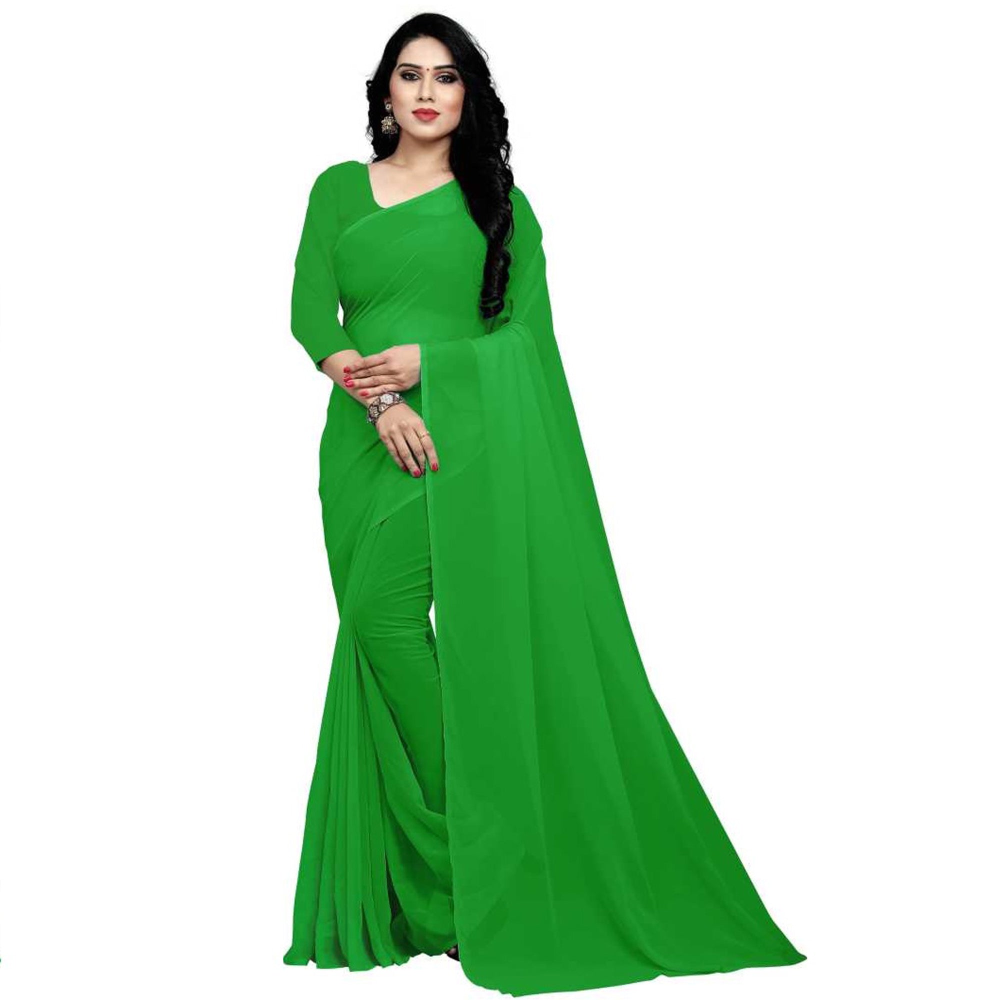 Stitched Luxury Chiffon Saree