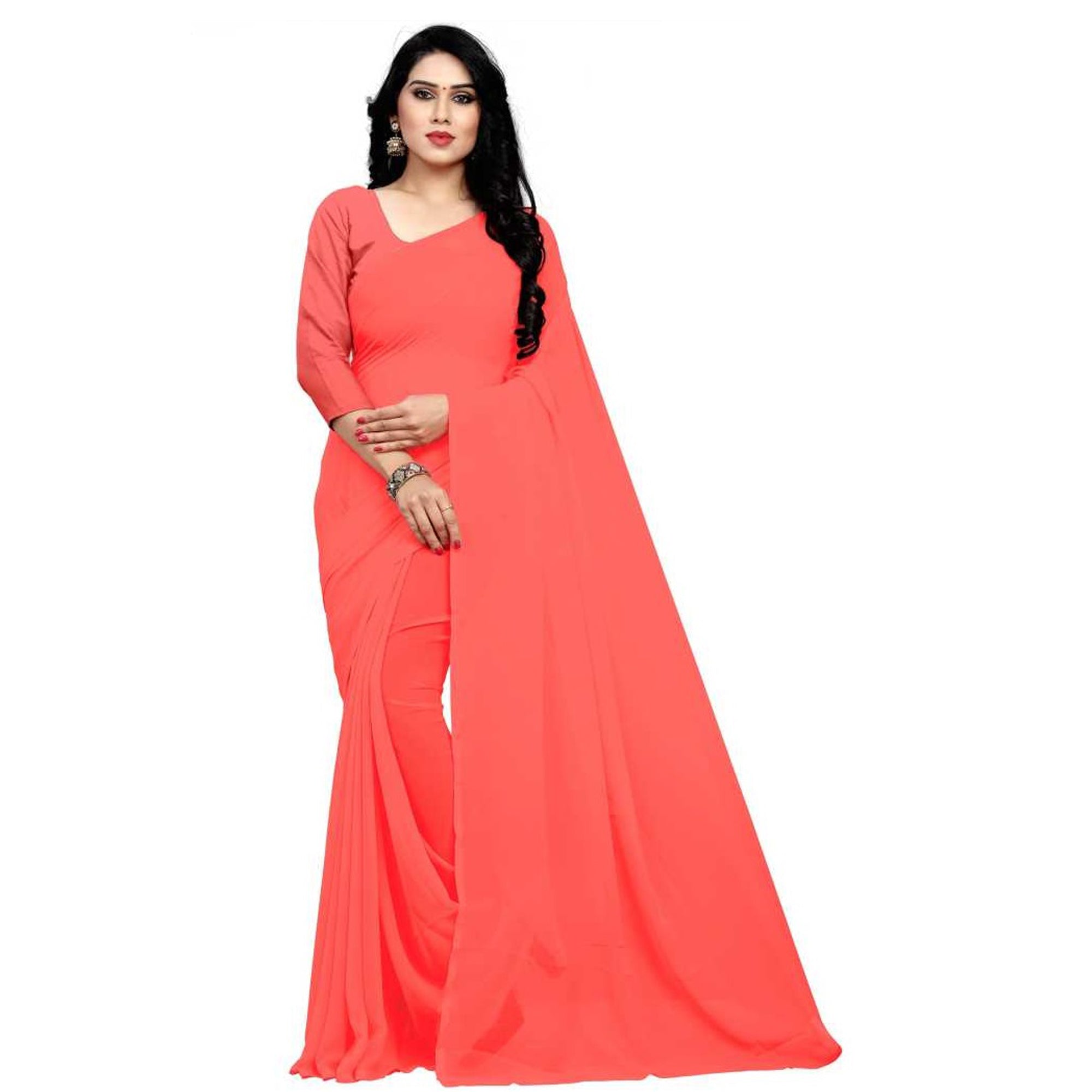 Stitched Luxury Chiffon Saree