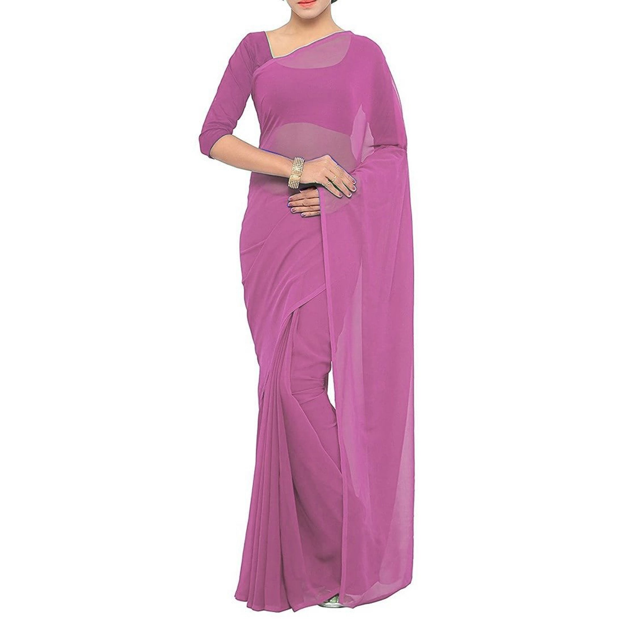 Stitched Luxury Chiffon Saree