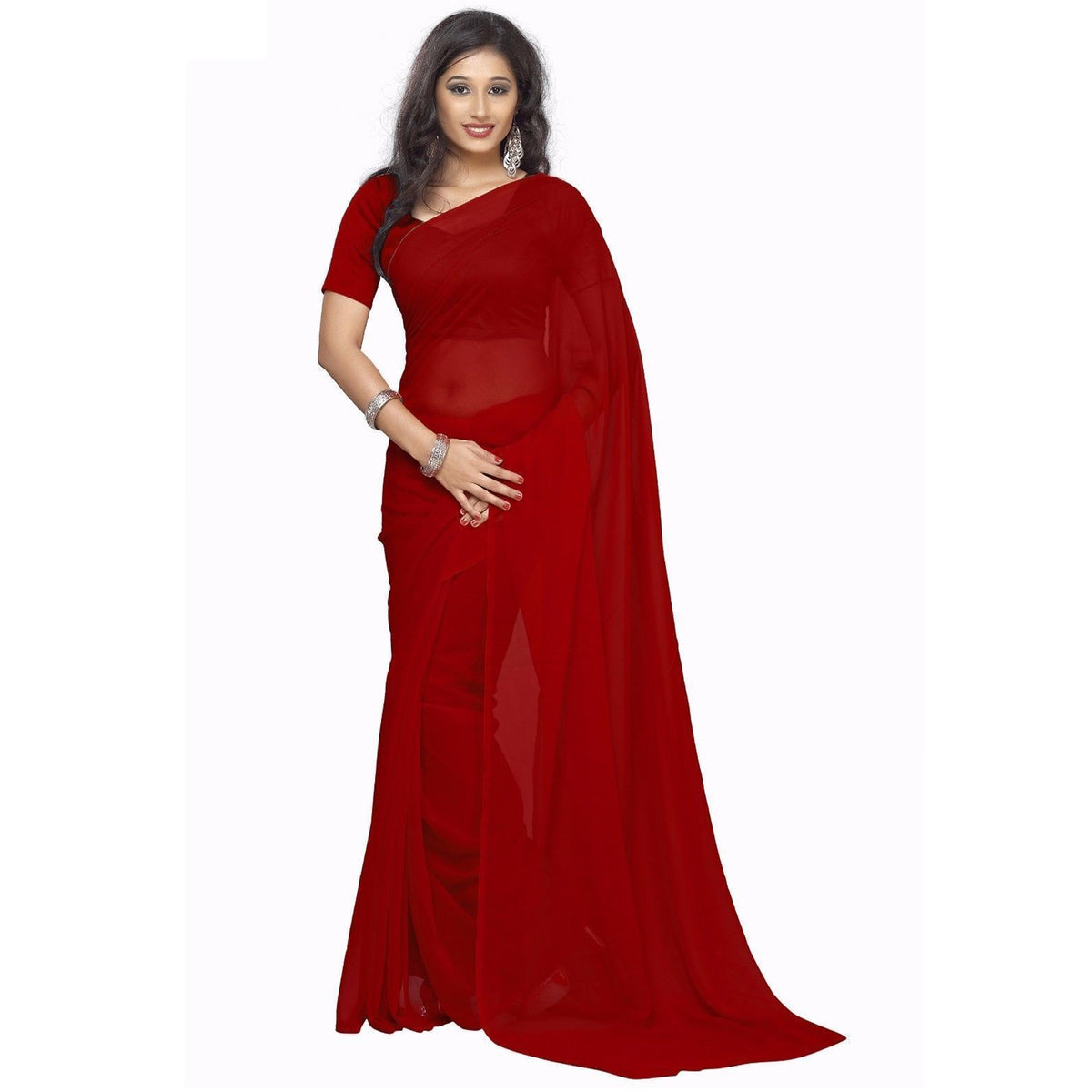Stitched Luxury Chiffon Saree