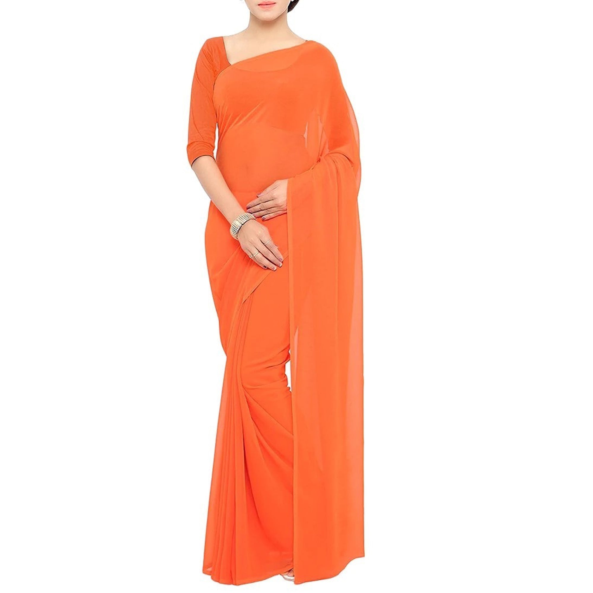 Stitched Luxury Chiffon Saree
