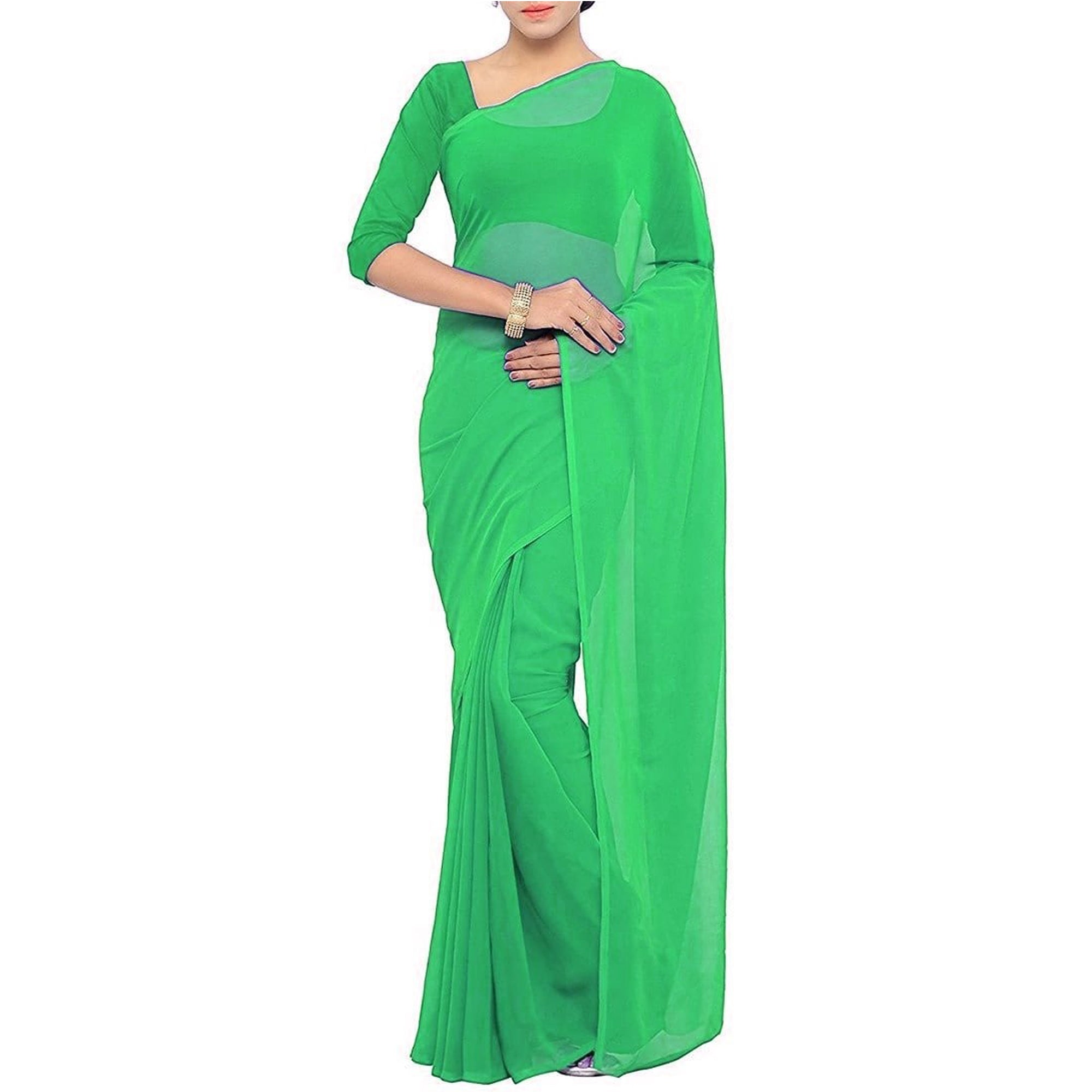 Stitched Luxury Chiffon Saree