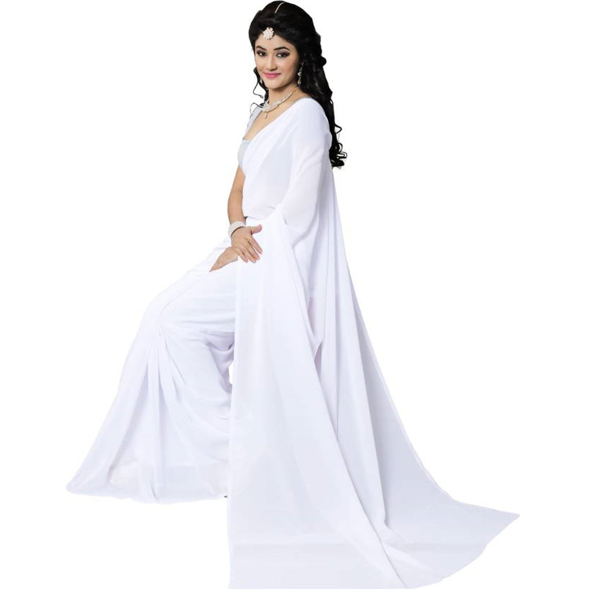 Stitched Luxury Chiffon Saree