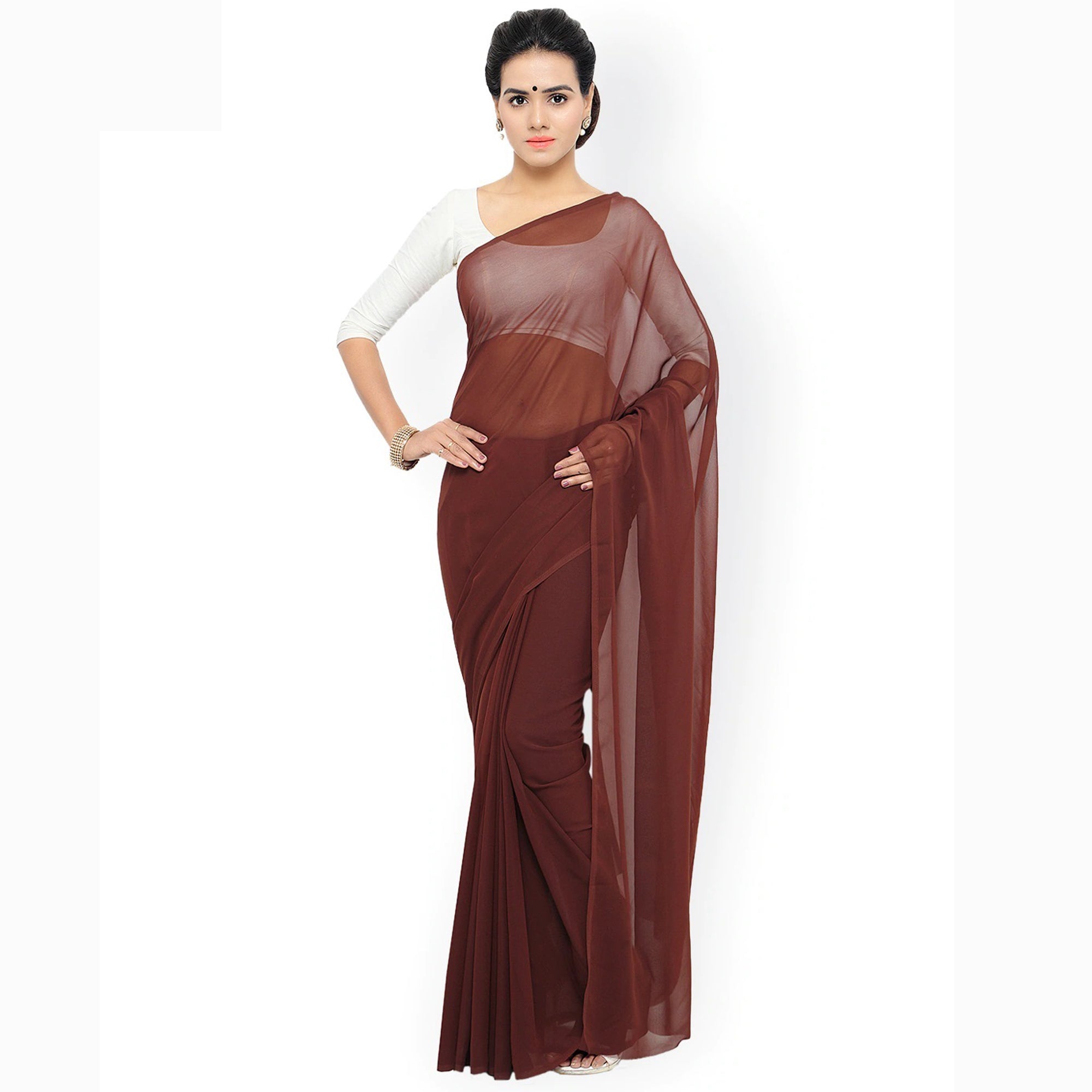 Stitched Luxury Chiffon Saree