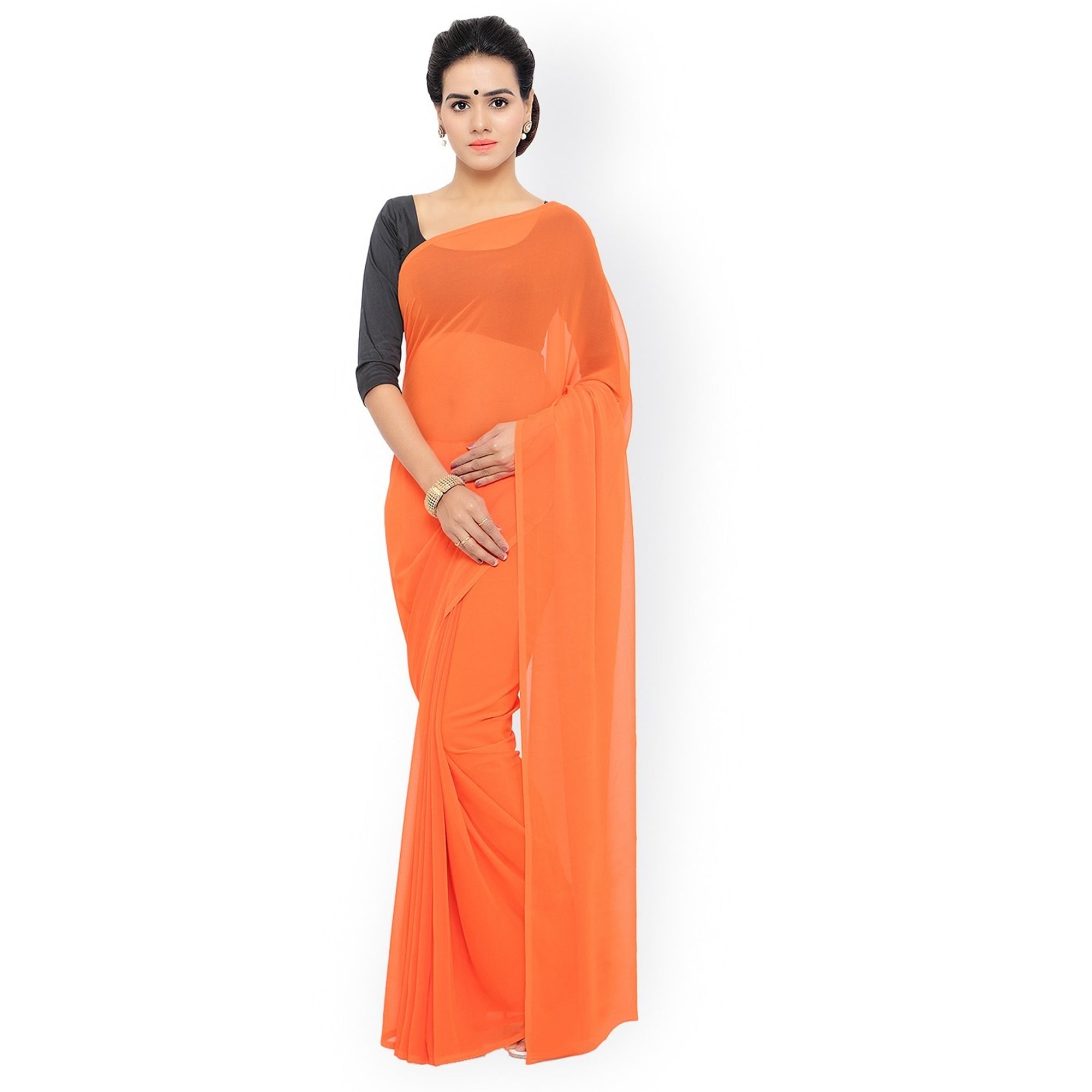 Stitched Luxury Chiffon Saree