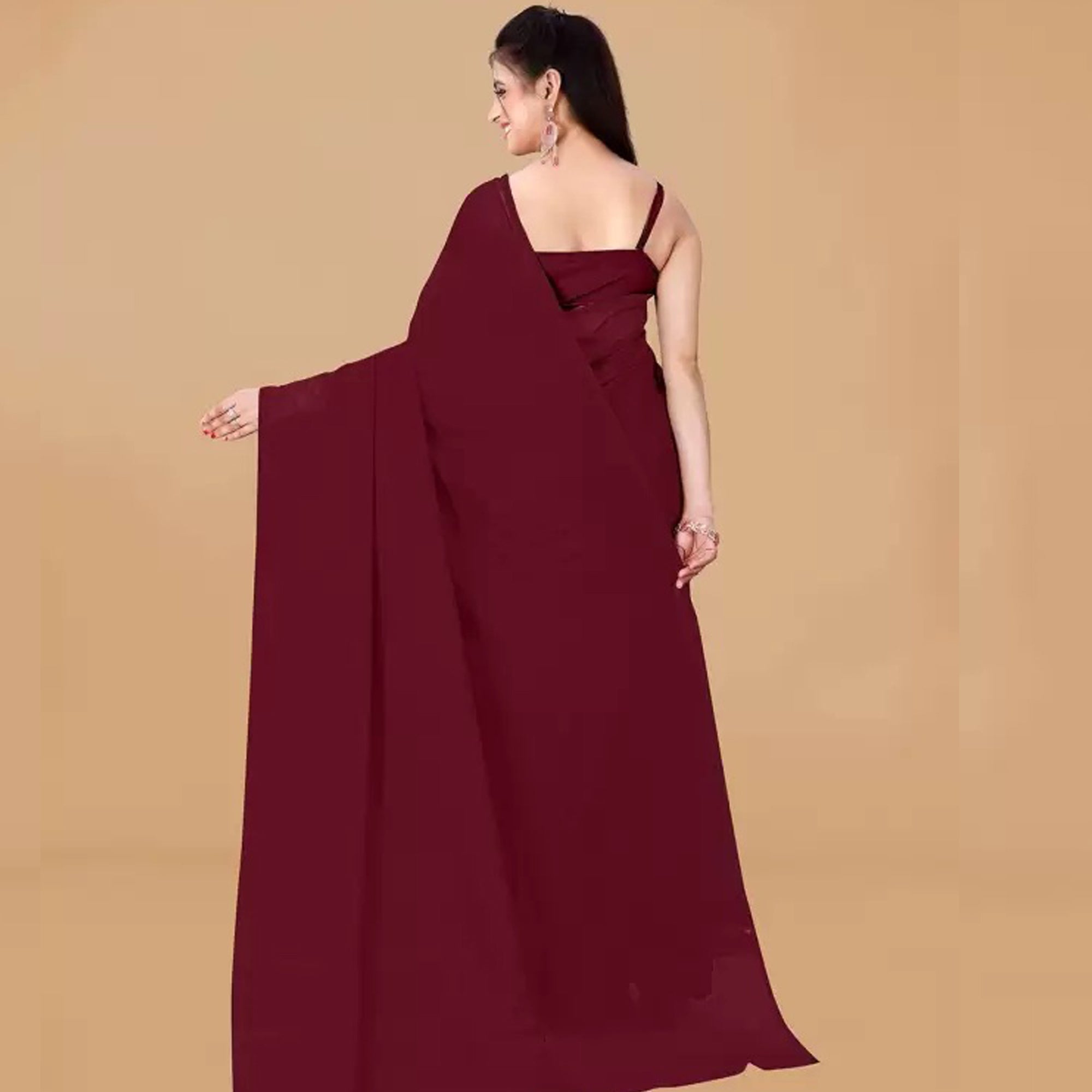 Stitched Luxury Chiffon Saree