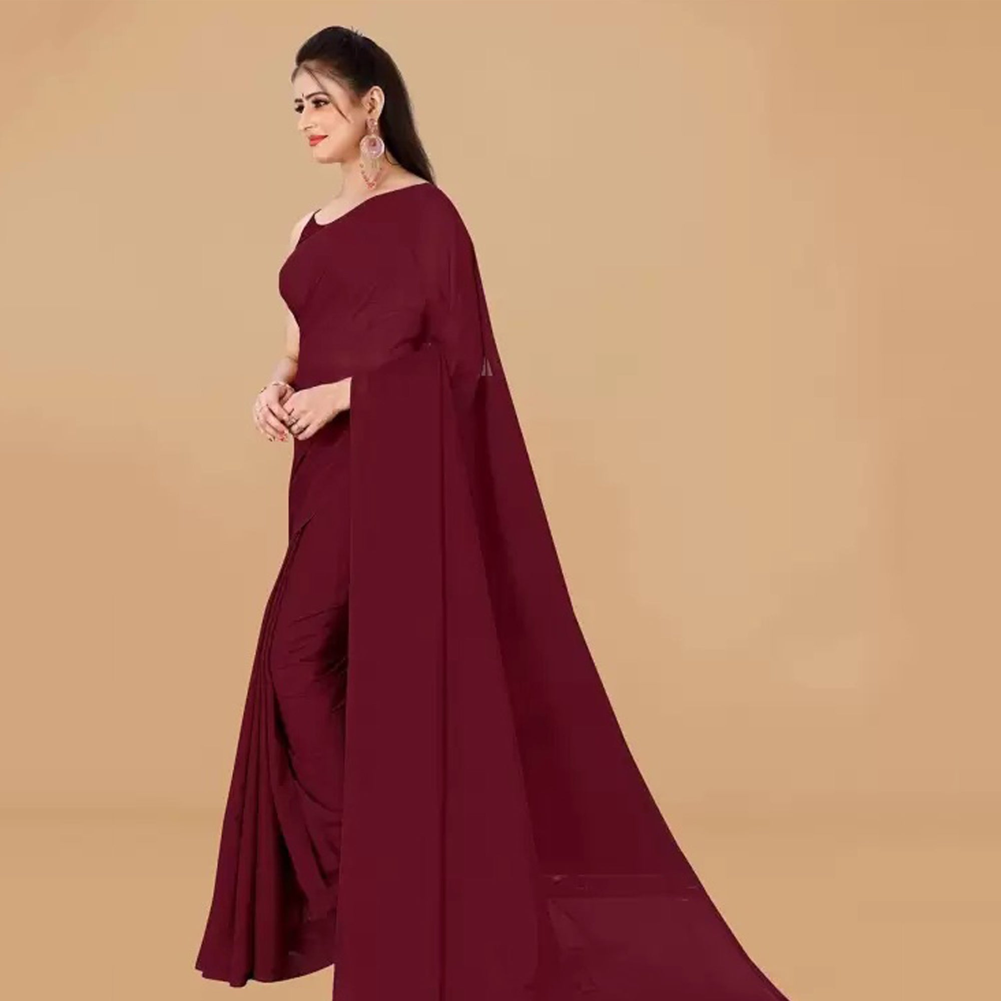 Stitched Luxury Chiffon Saree