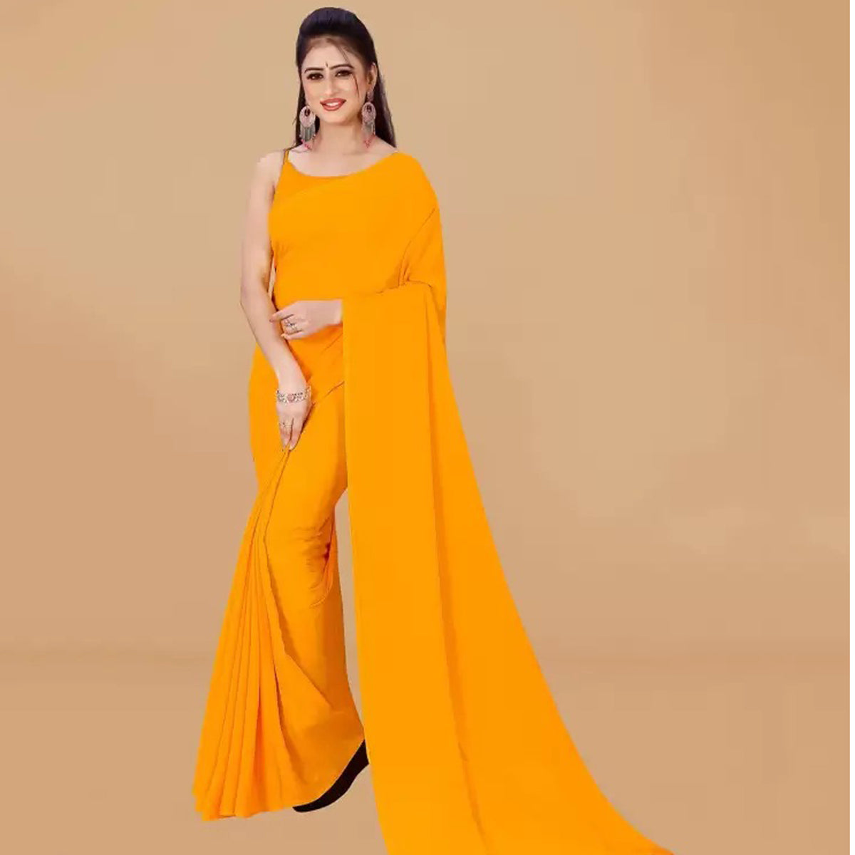 Stitched Luxury Chiffon Saree