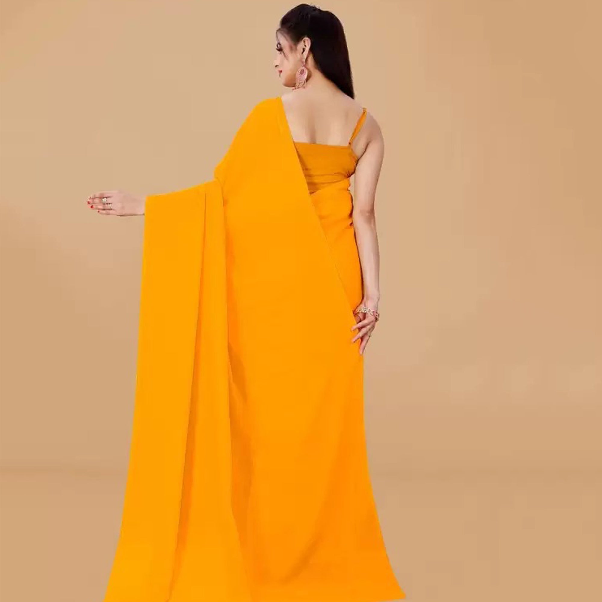 Stitched Luxury Chiffon Saree