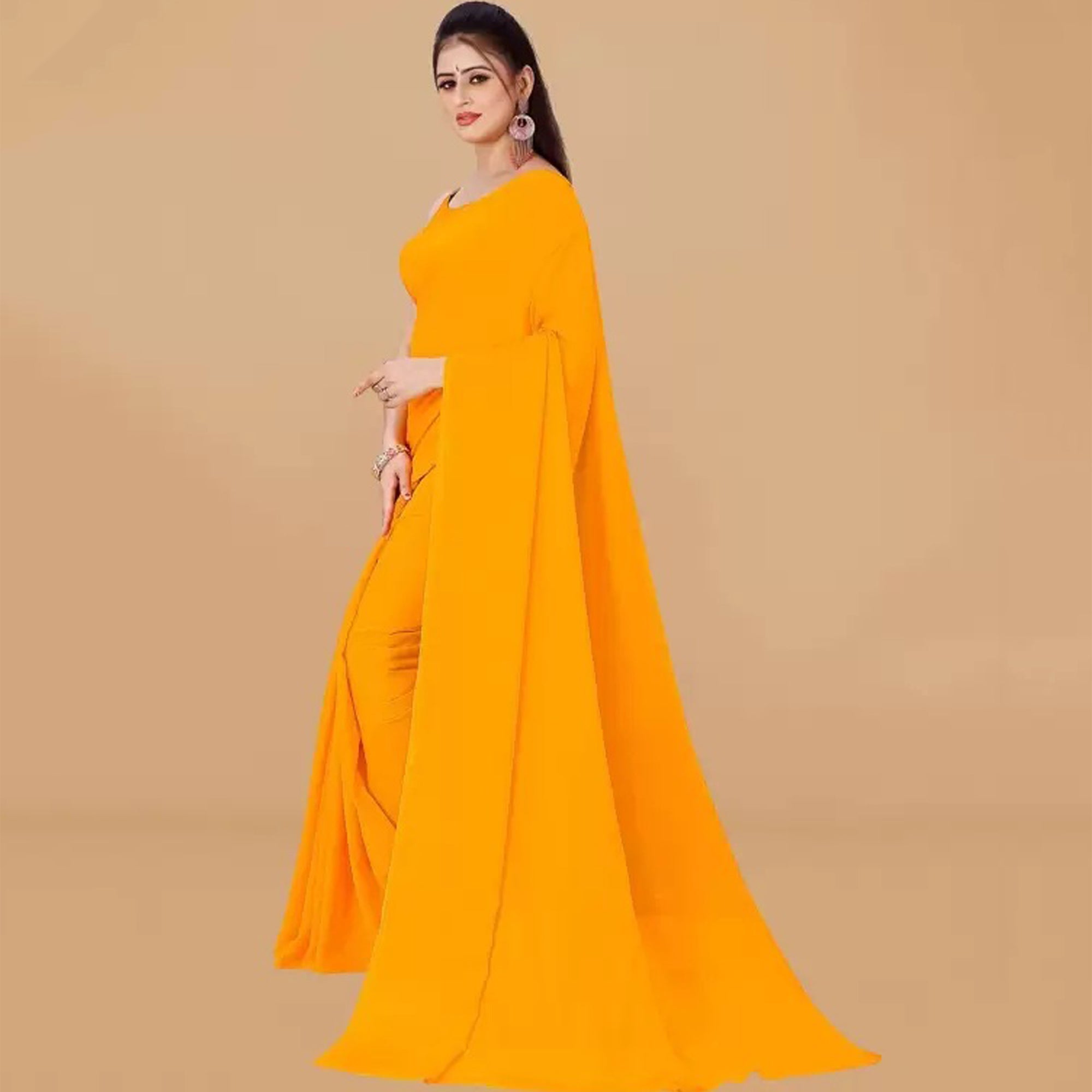 Stitched Luxury Chiffon Saree