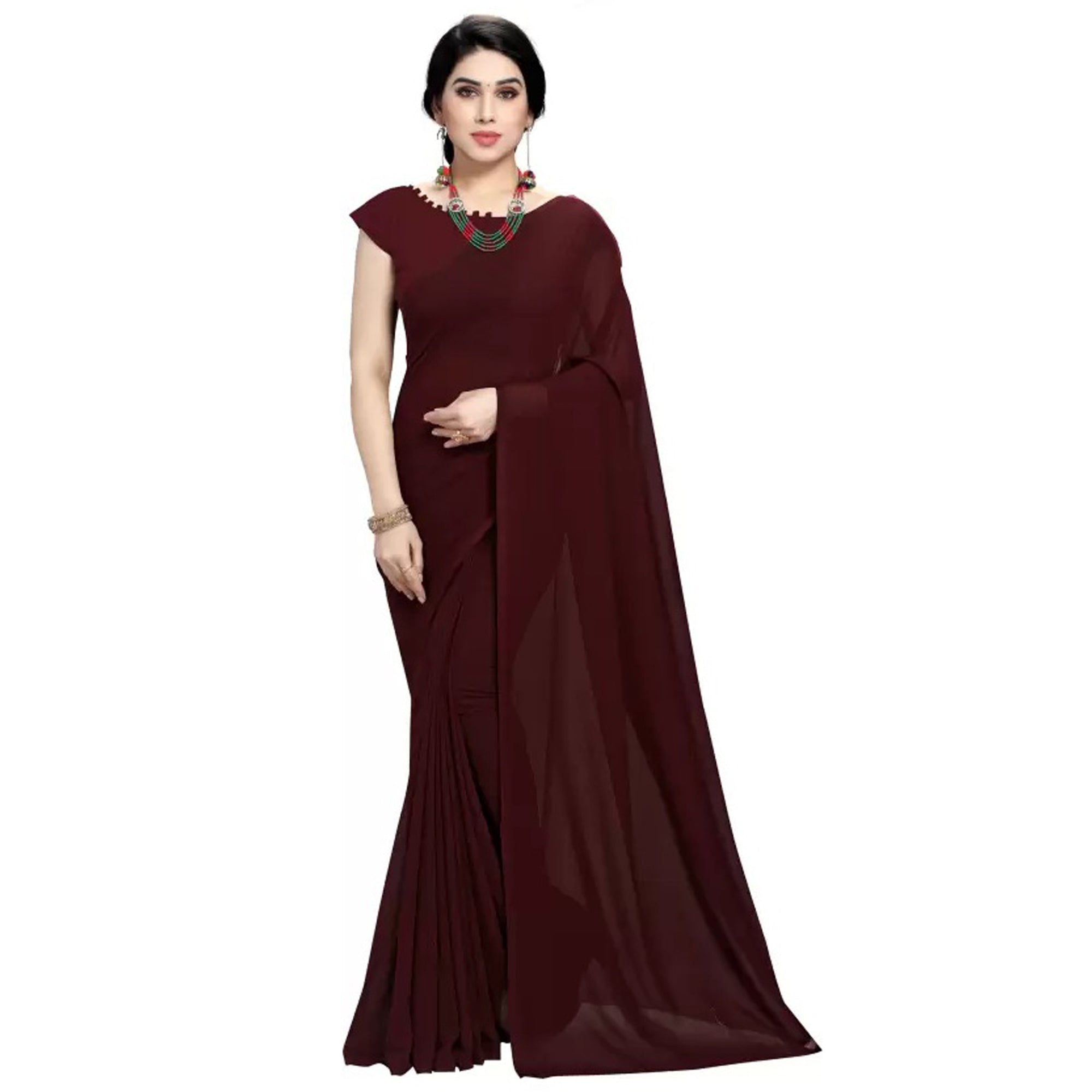 Stitched Luxury Chiffon Saree