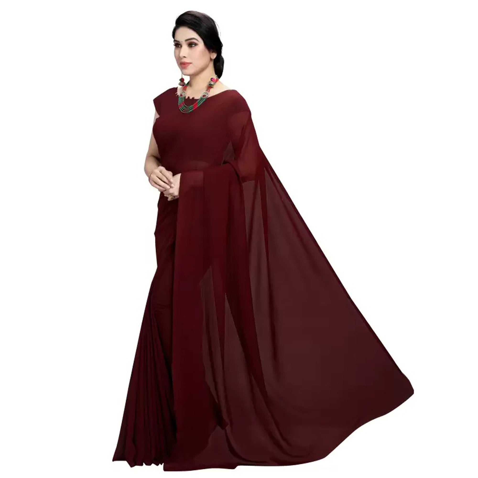 Stitched Luxury Chiffon Saree